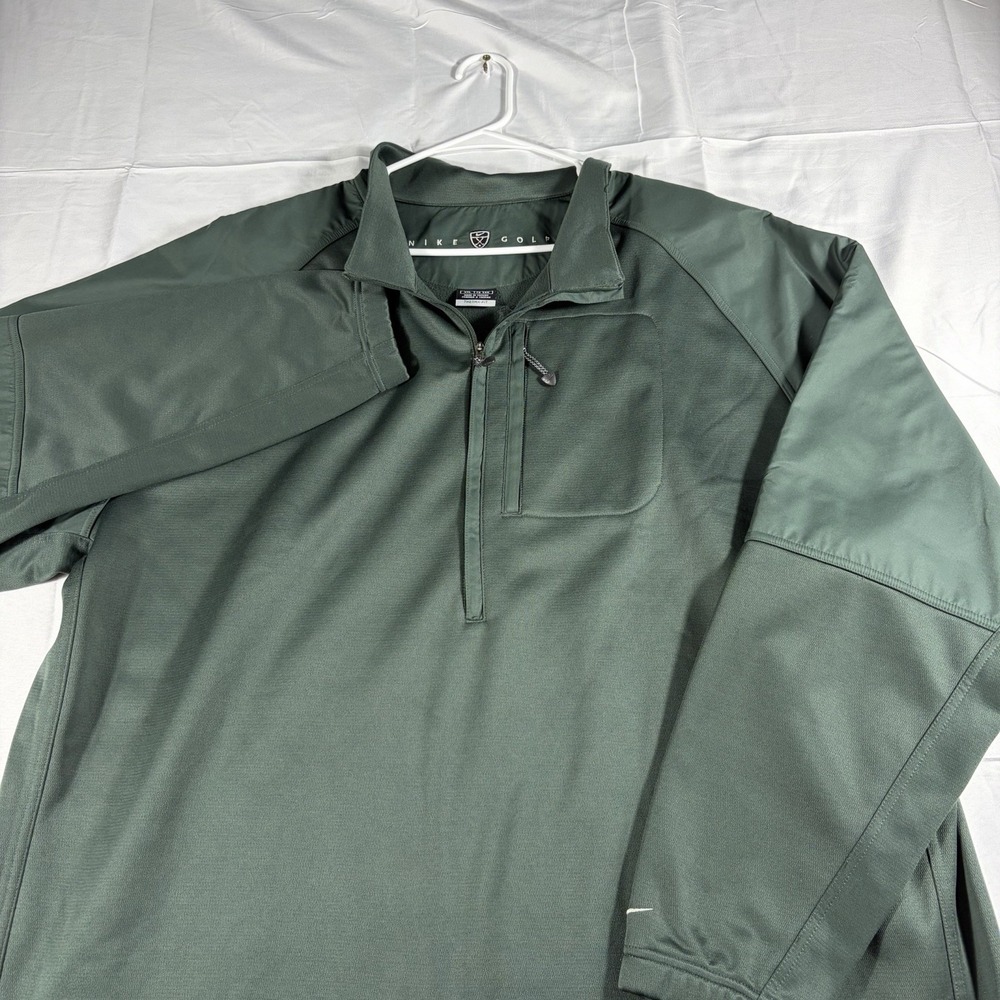Nike Golf Therma Fit 1/2 Zip Pullover Jacket Green Fleece Lined Men's XXL